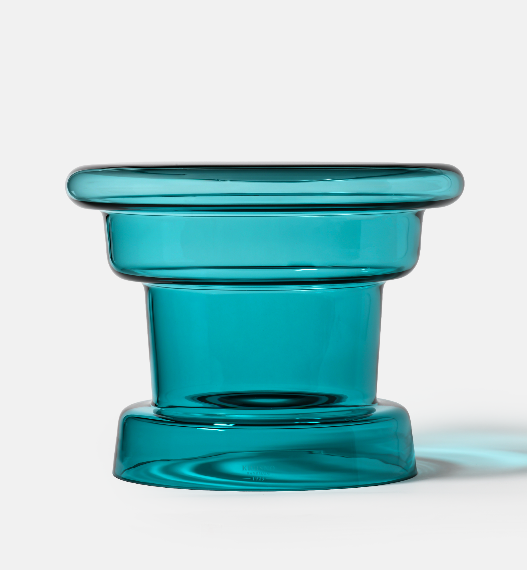 krosno-lazur-table-basse-verre-bleu-30-cm-fait-main image 1