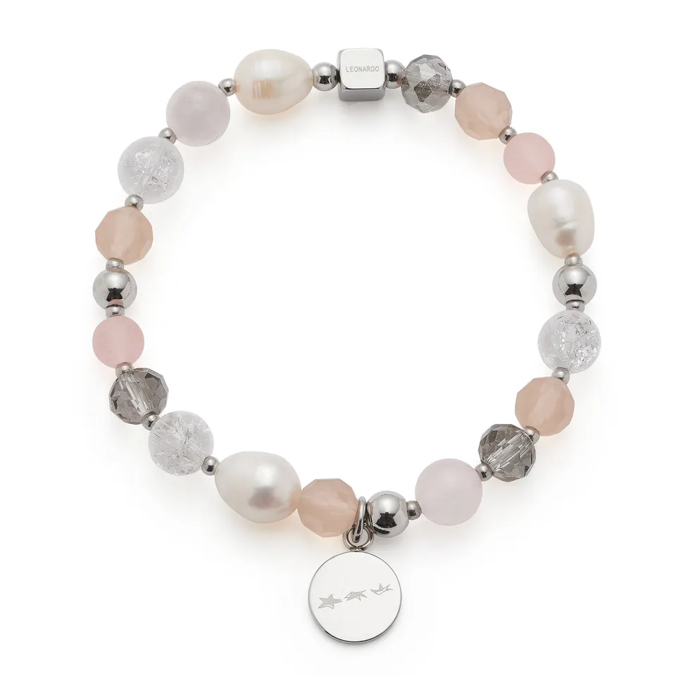 leonardo-hope-bracelet-argent-ros-perles-gravable image 1