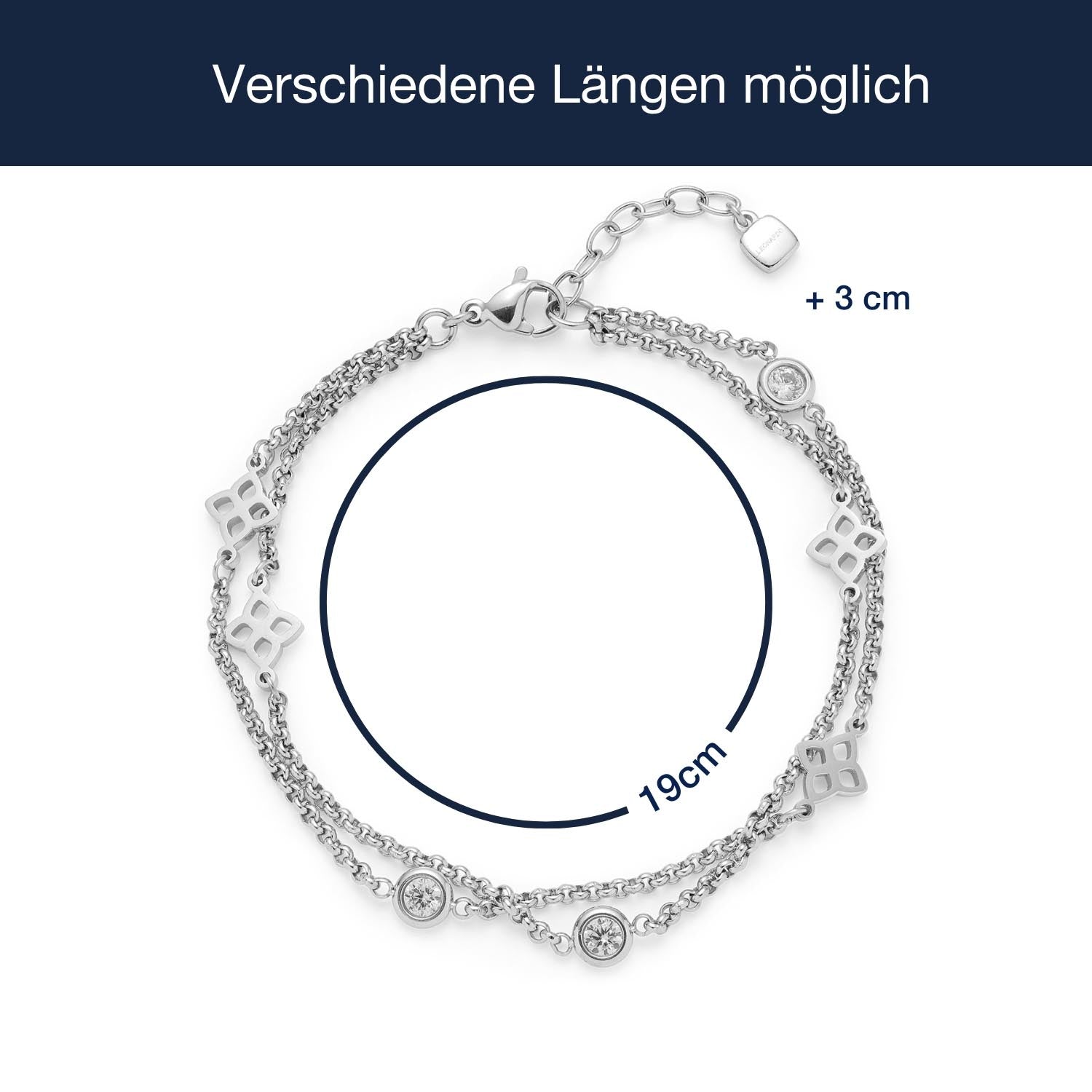 leonardo-ruth-bracelet-double-cha-ne-femme-argent image 4