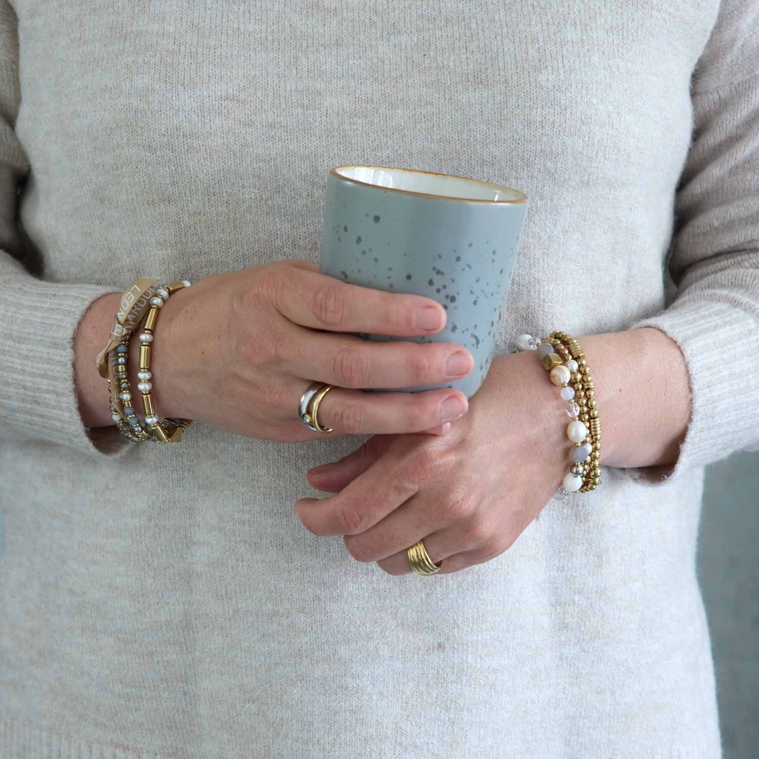 leonardo-clip-mix-bernie-bracelet-dor-perles image 5