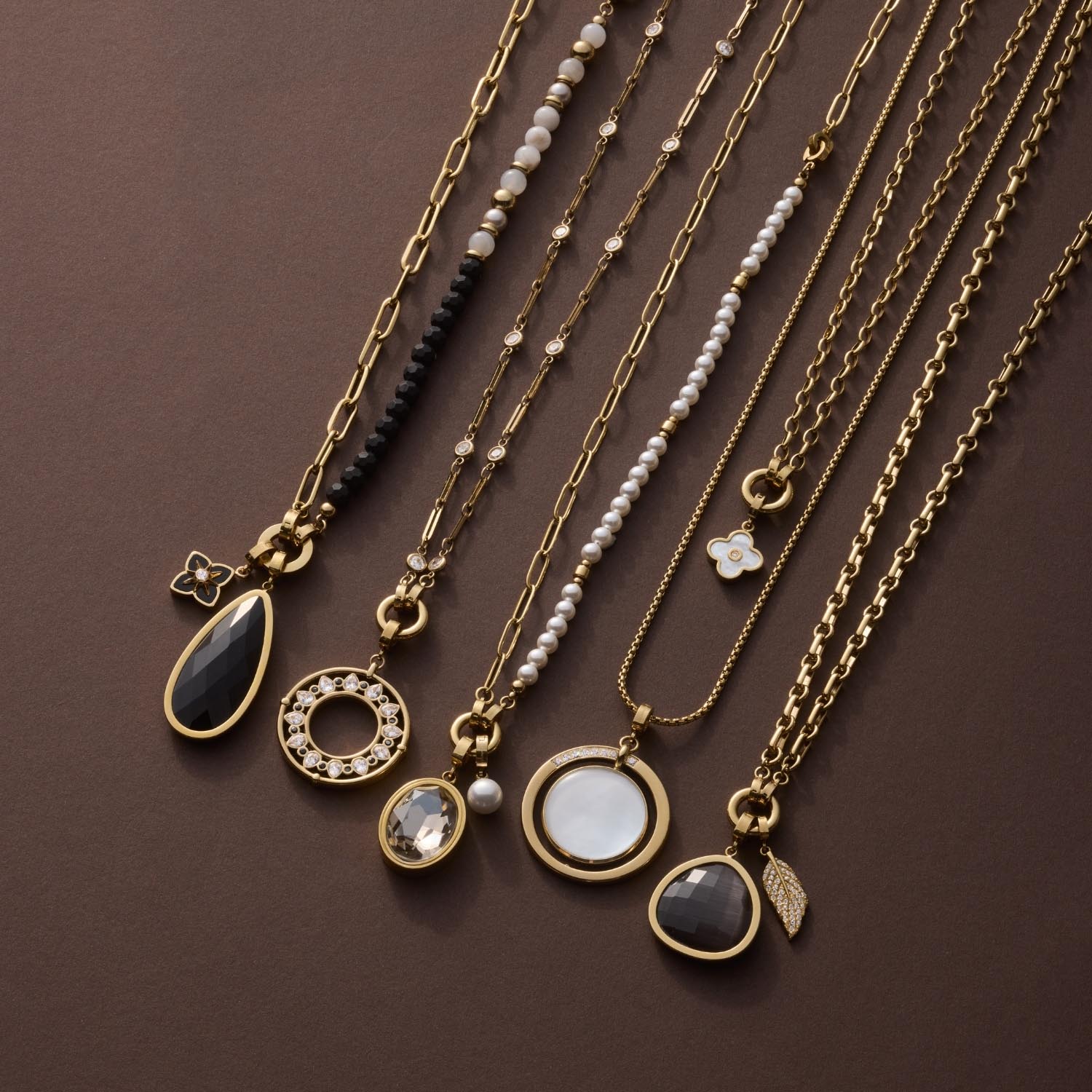leonardo-punto-pendentif-clip-mix-noir-dor image 6
