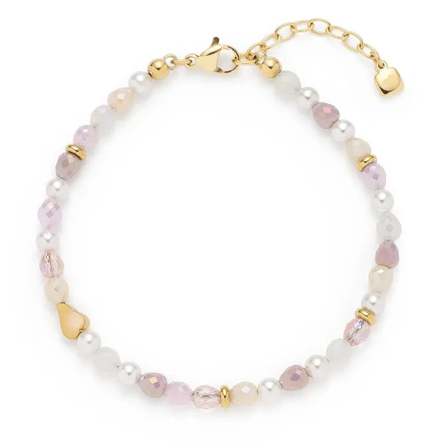 leonardo-franzi-bracelet-dor-perles-roses-nuage image 1