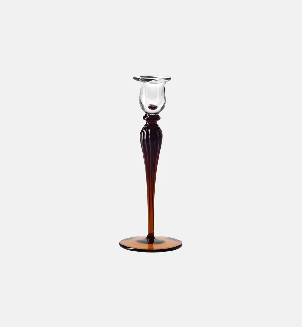krosno-heritage-bougeoir-25-cm-ambre-cristal image 1