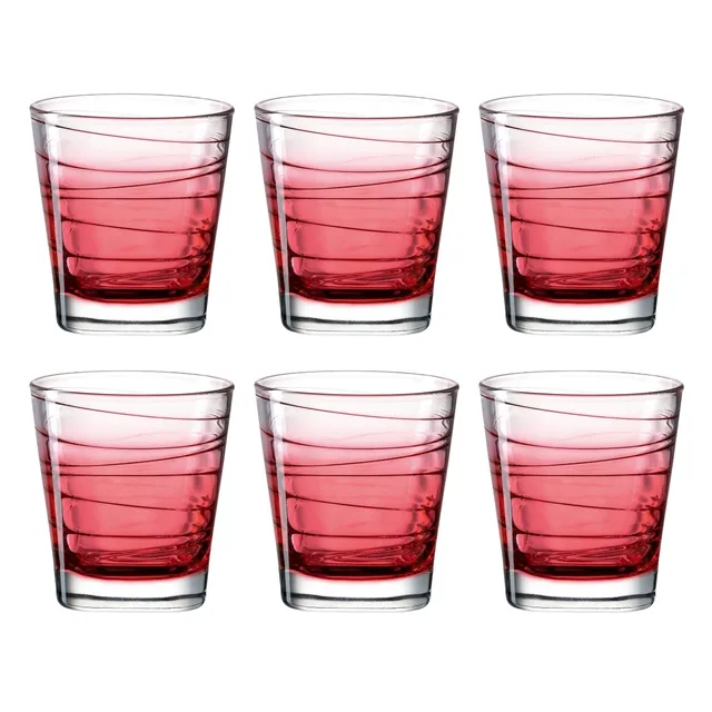 leonardo-vario-struttura-verre-eau-250-ml-rouge-lot-de-6 image 1