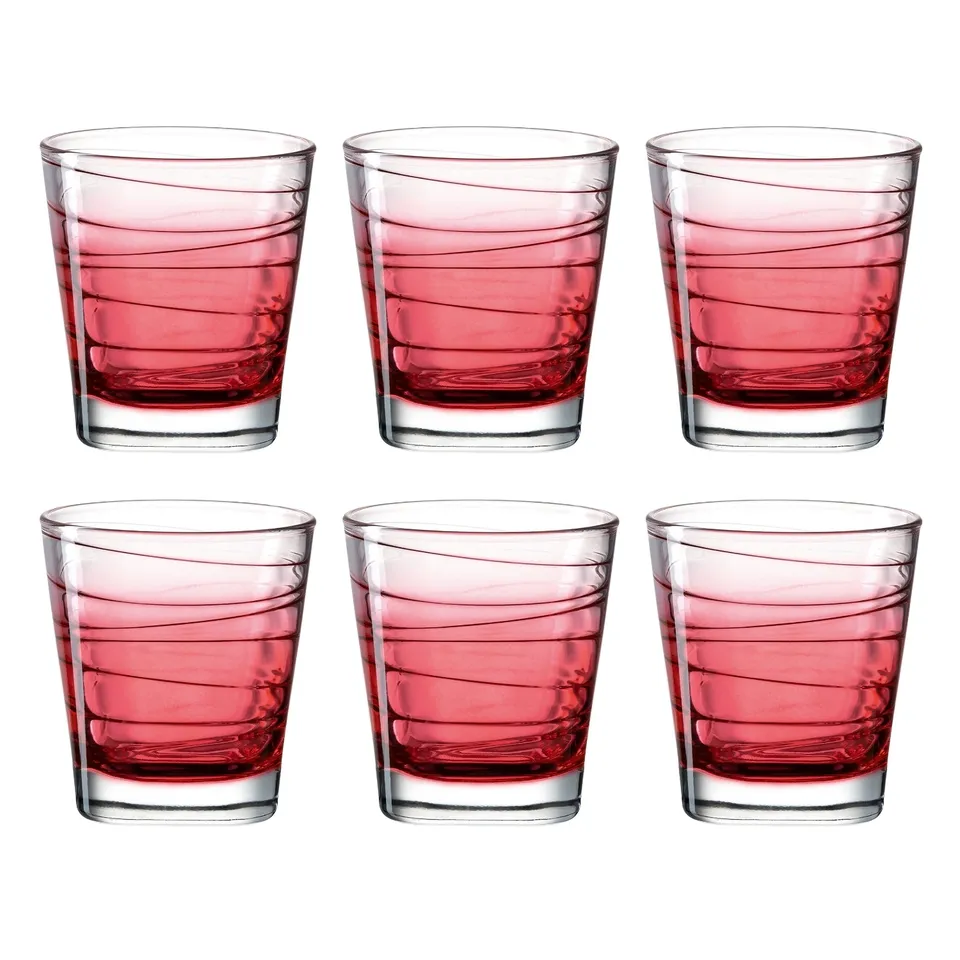 leonardo-vario-struttura-verre-eau-250-ml-rouge-lot-de-6 image 1