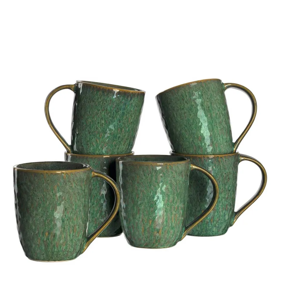 leonardo-matera-tasse-c-ramique-430-ml-vert-lot-de-6 image 1