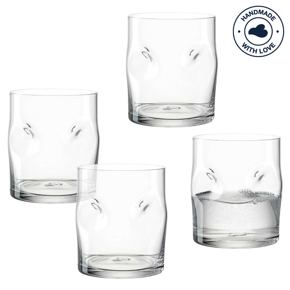 leonardo-vesuvio-verre-300-ml-lot-de-4-transparent-fait-main image 1