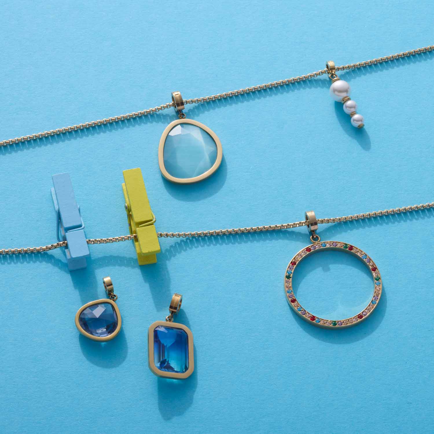leonardo-bonny-pendentif-clip-mix-dor-turquoise image 4