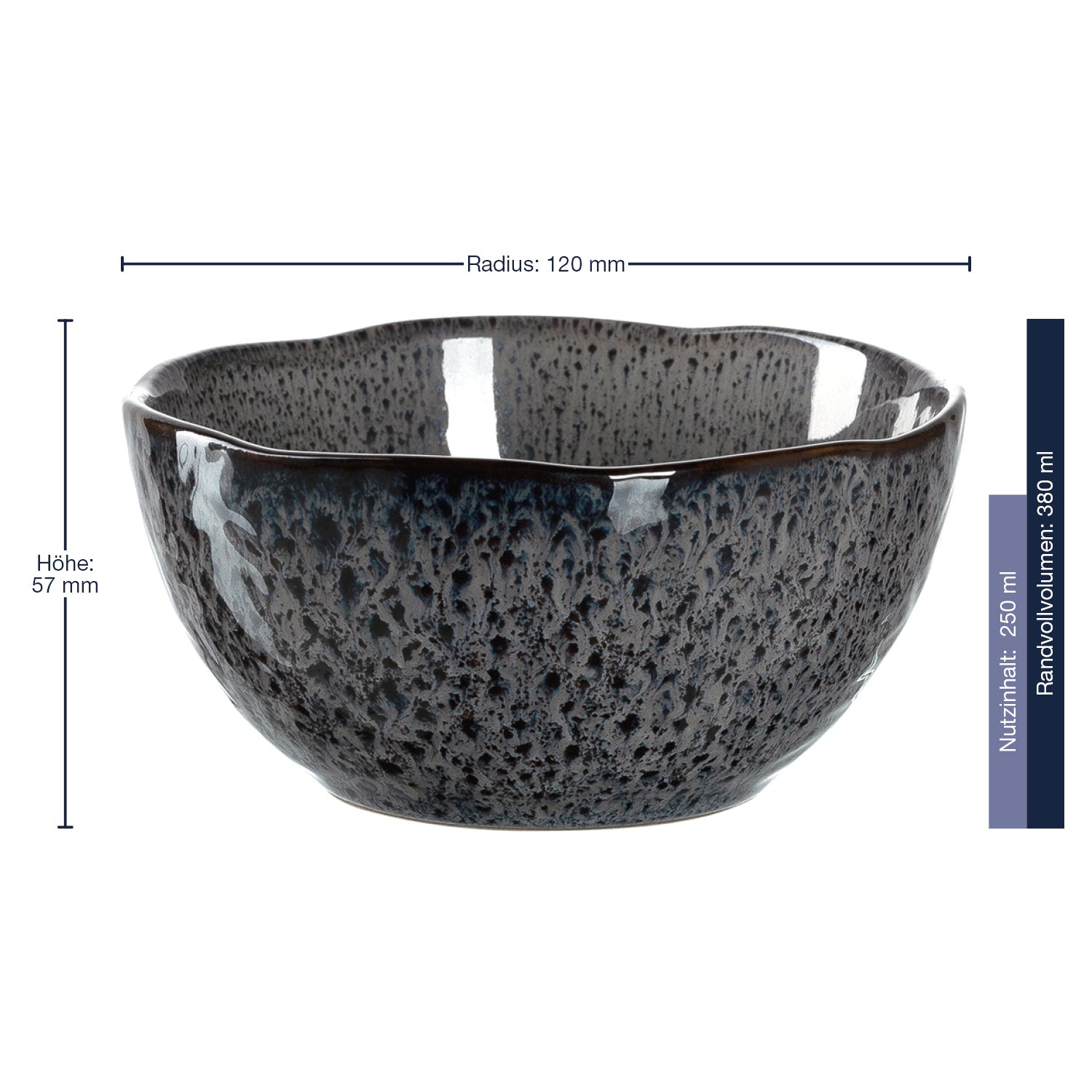 leonardo-matera-bol-c-ramique-anthracite-12-cm-lot-6 image 2