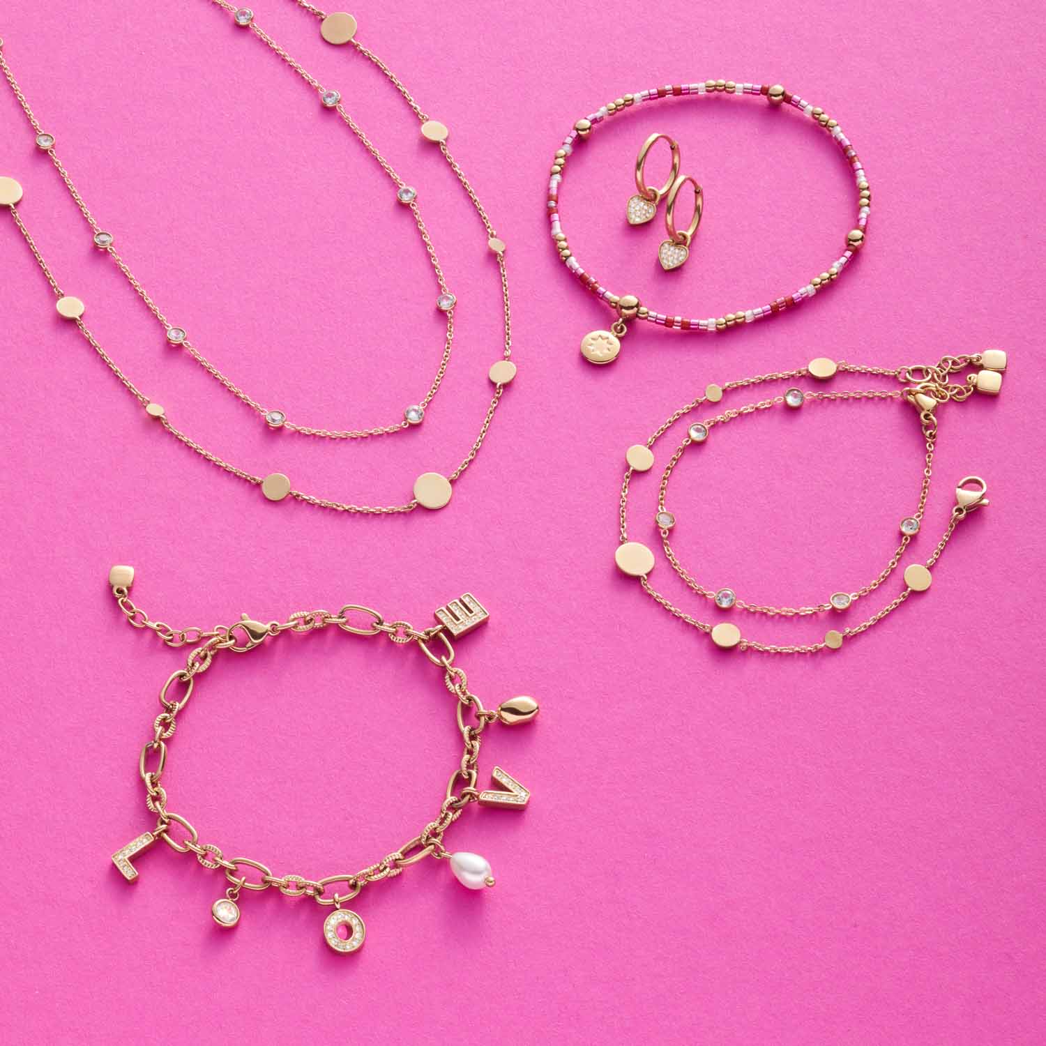 leonardo-otella-ciao-bracelet-dor-charms-love-perle image 5
