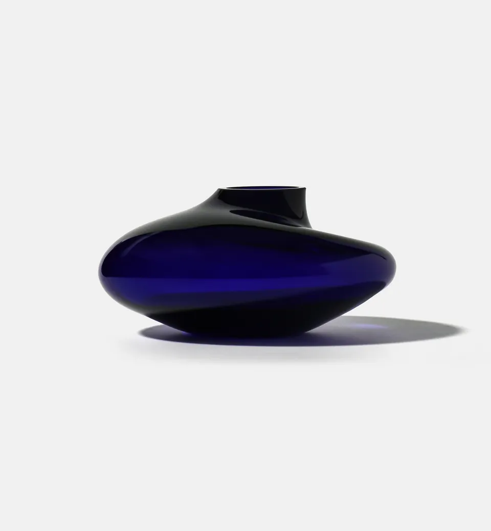 krosno-pebble-2017-vase-cristal-12-cm-cobalt image 1