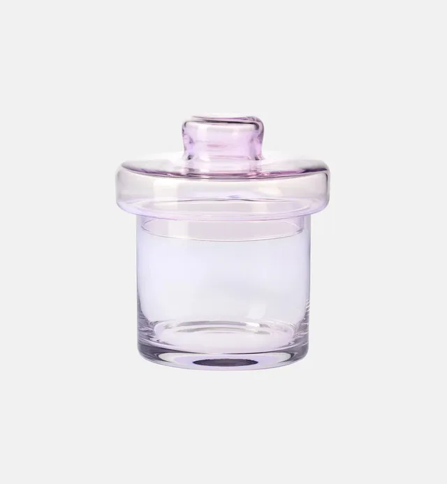 krosno-bocal-avec-couvercle-rose-quartz-21-5-cm-verre image 1