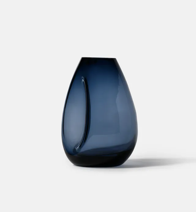 krosno-flow-vase-cristal-20-cm-bleu-marine image 1