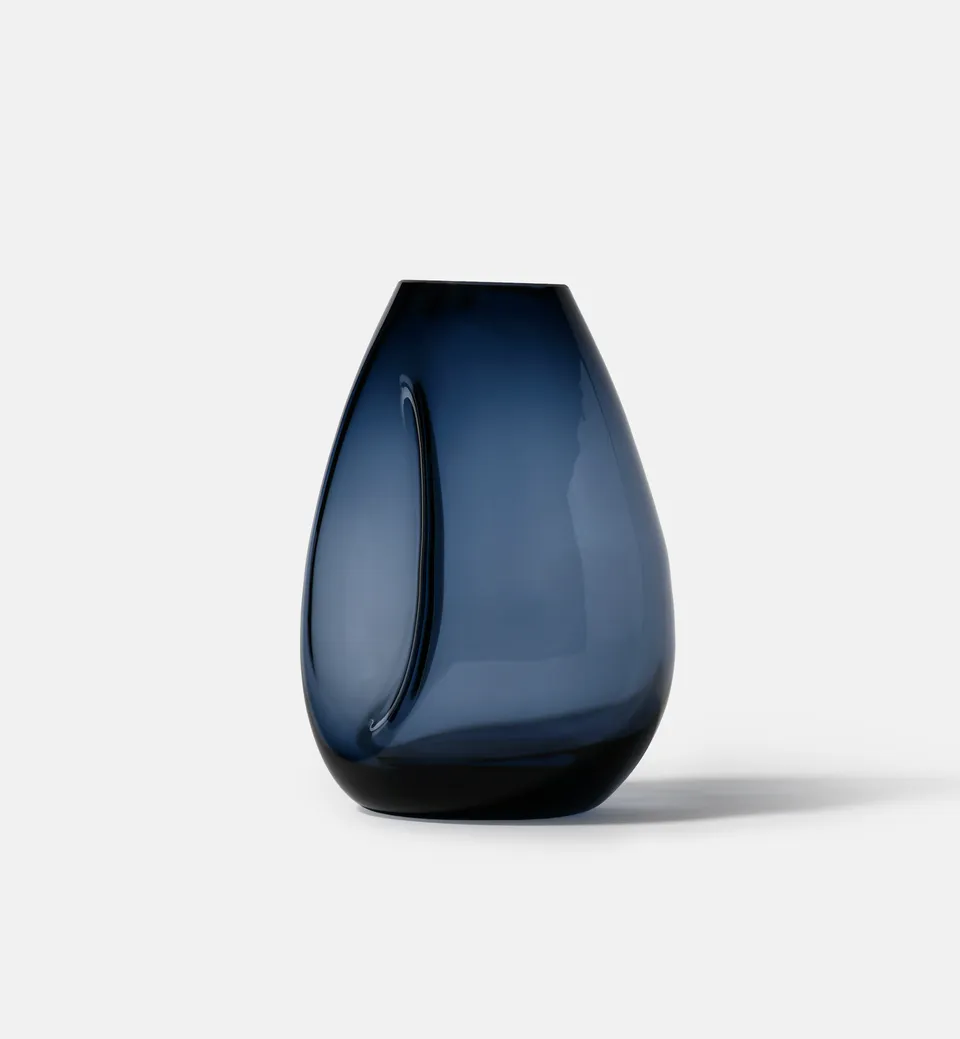 krosno-flow-vase-cristal-20-cm-bleu-marine image 1