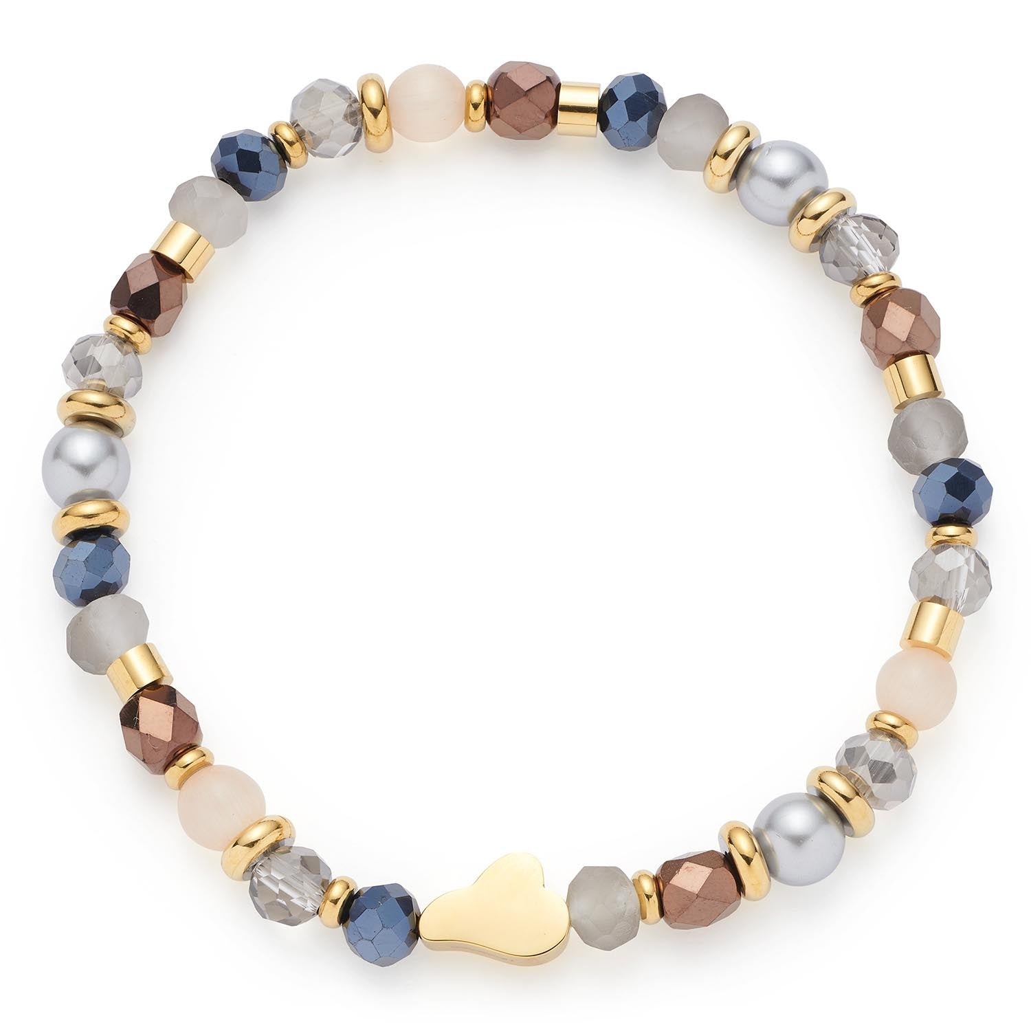 leonardo-sylvie-bracelet-perles-bleu-nuit-dor image 1