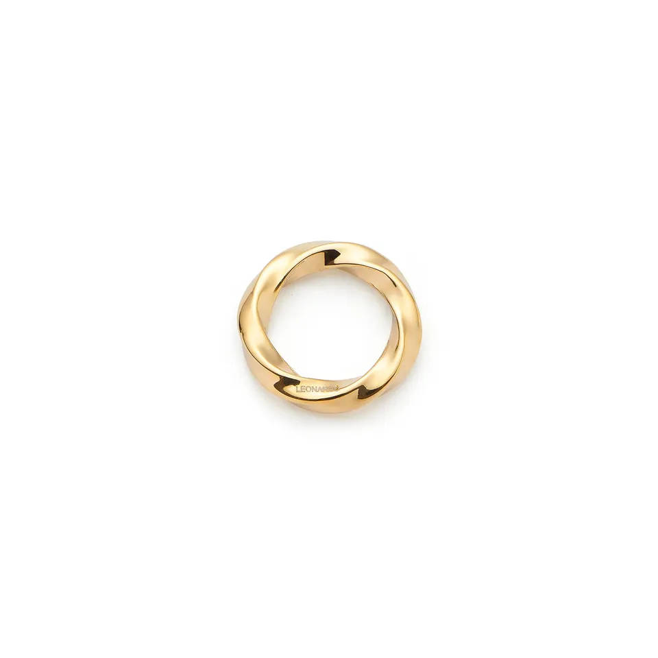 leonardo-lotti-clip-mix-bague-or-acier-torsad image 1