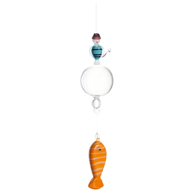 leonardo-mare-p-cheur-figurine-verre-18-cm-multicolore image 1