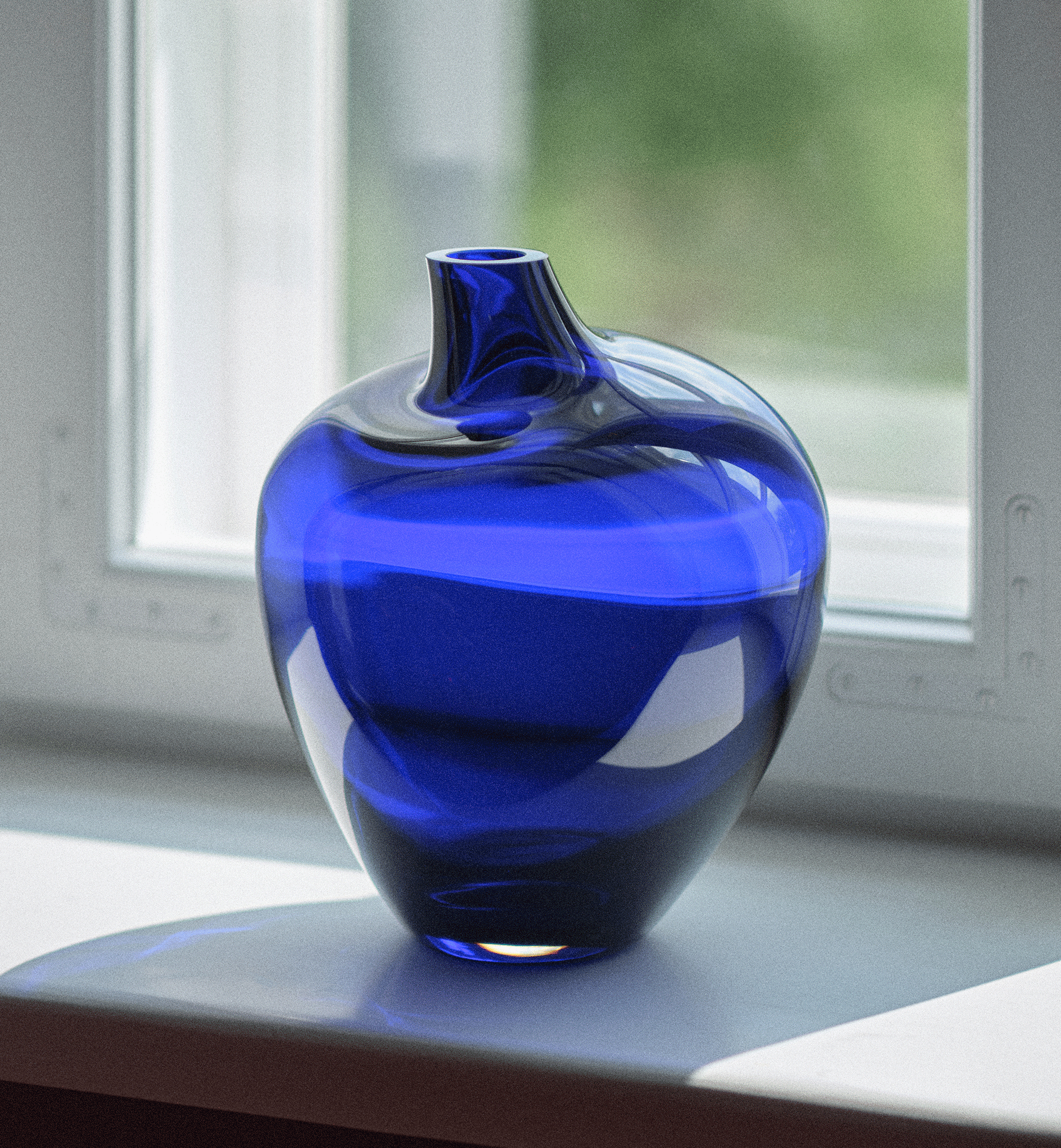 krosno-pebble-2017-vase-en-verre-cobalt-30-cm-bleu image 6