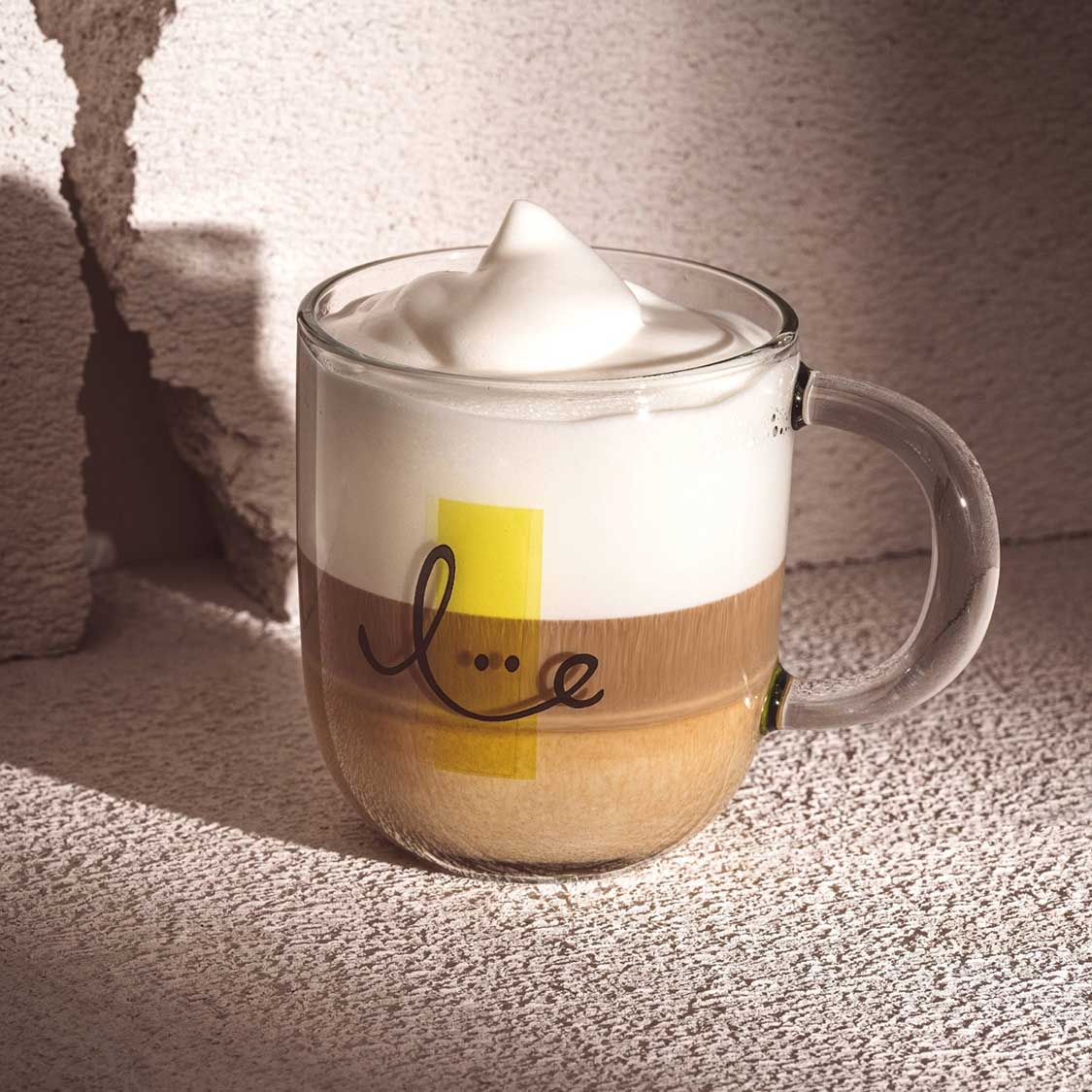 leonardo-emozione-tasse-en-verre-smile-400-ml-jaune image 2