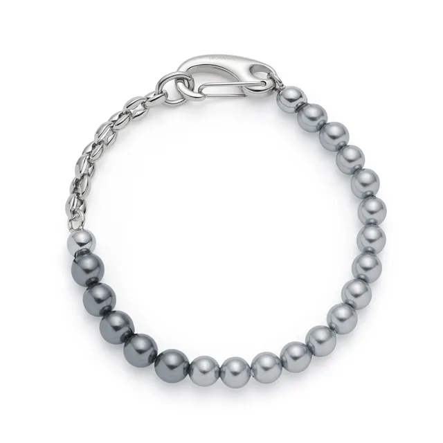 leonardo-dominique-bracelet-perles-gris-argent image 1
