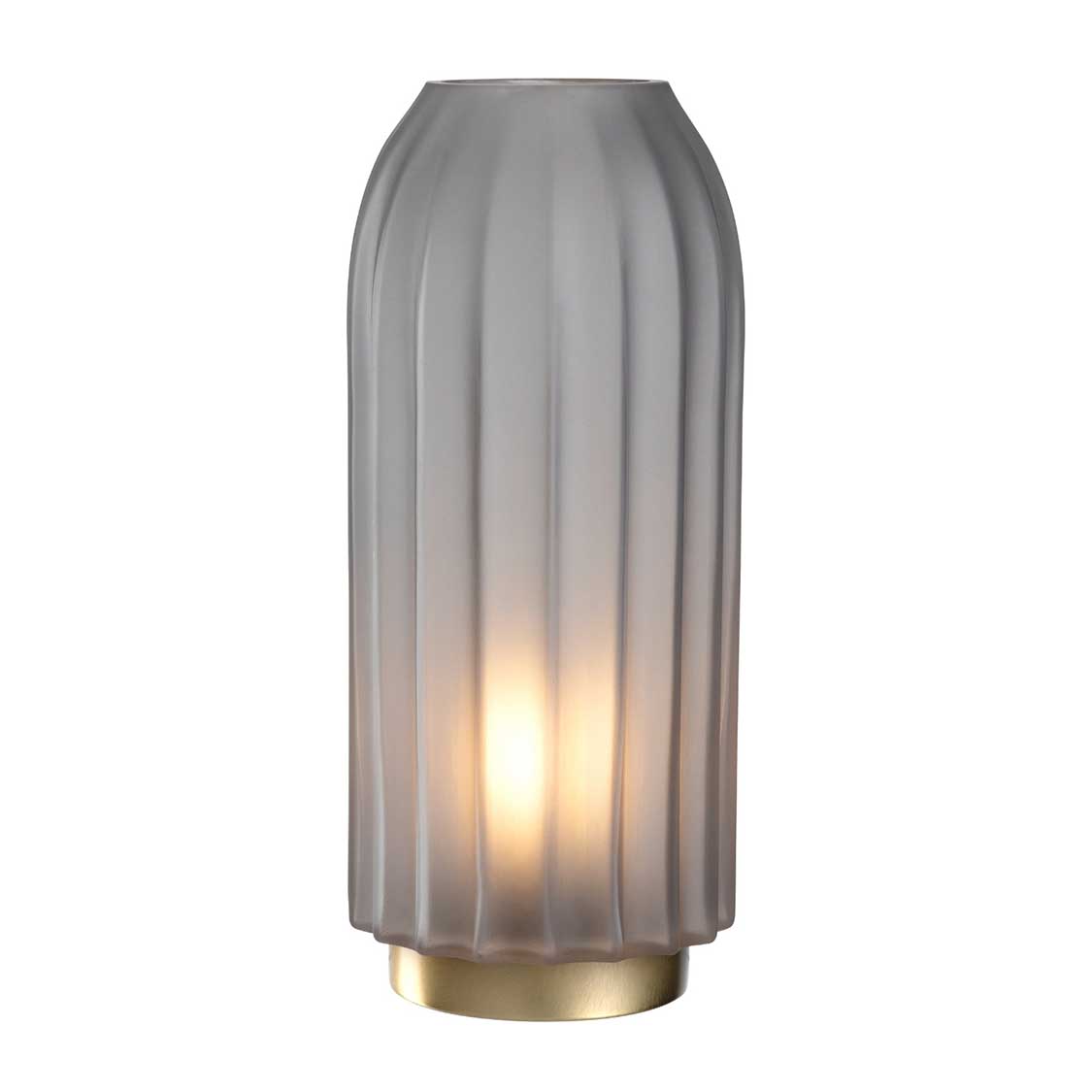leonardo-silenzio-lampe-led-gris-satin-28-cm-socle-dor image 1