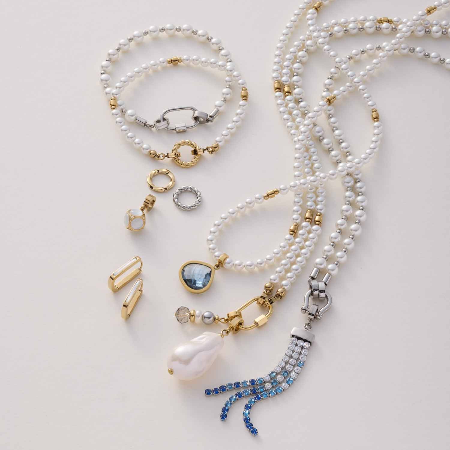 leonardo-christa-clip-mix-bracelet-dor-perles-blanches image 5
