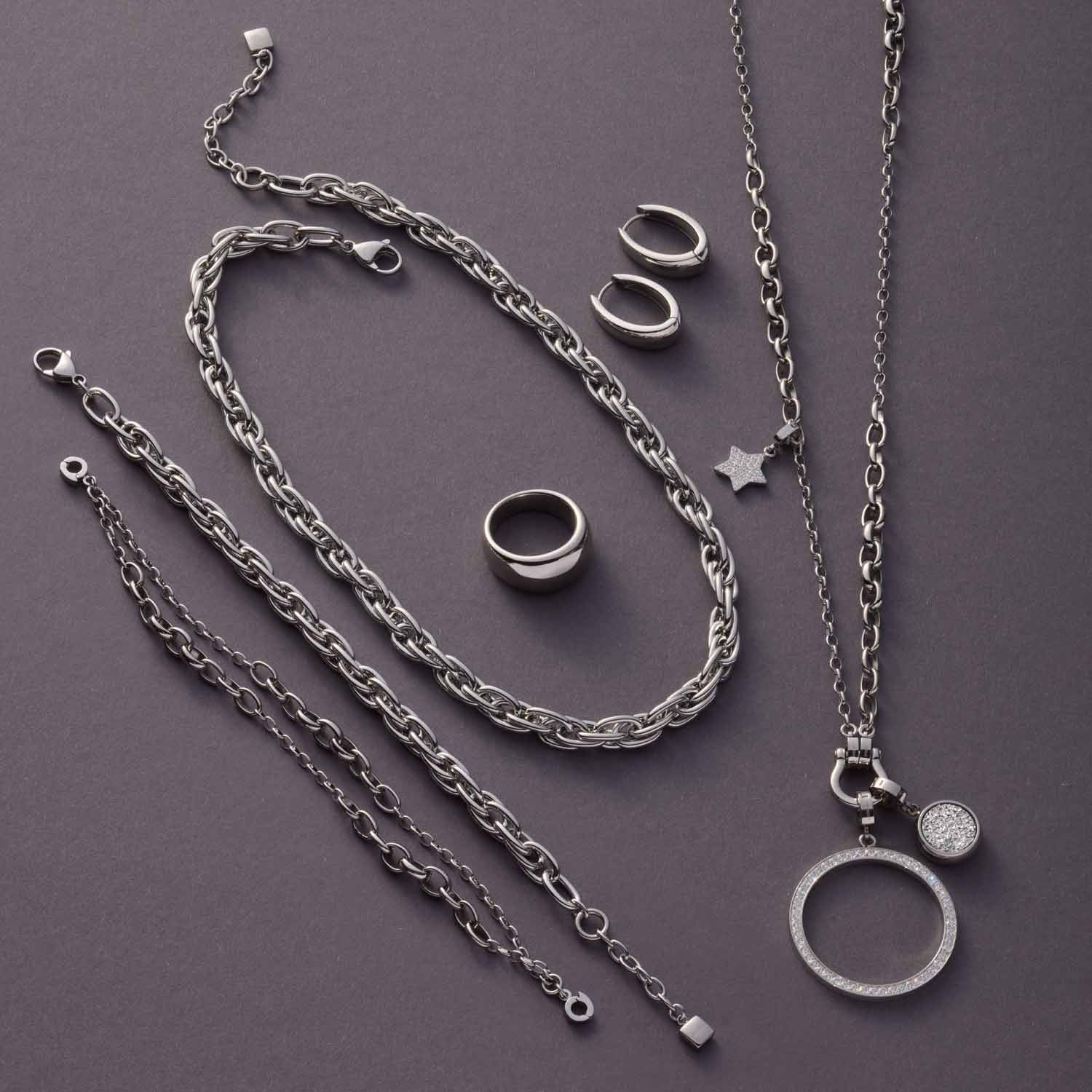 leonardo-elodie-cr-oles-argent-ovale-acier-femme image 6