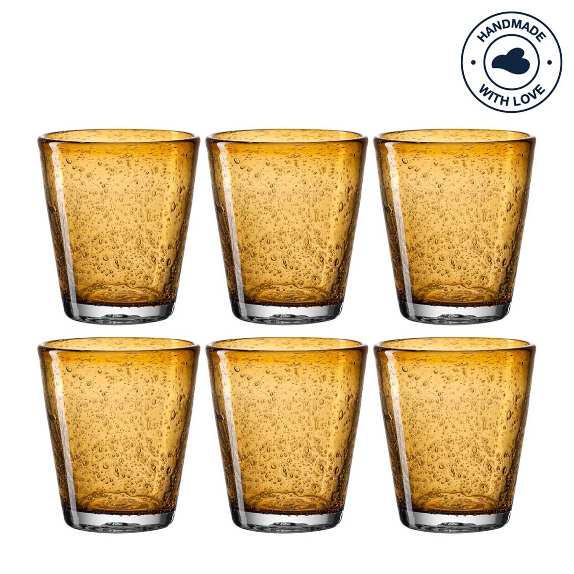 leonardo-burano-verre-eau-330-ml-ambre-lot-de-6-fait-main image 1