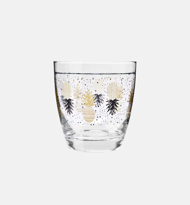 krosno-pineapples-tumbler-verre-370-ml-ananas-noir-dor image 1