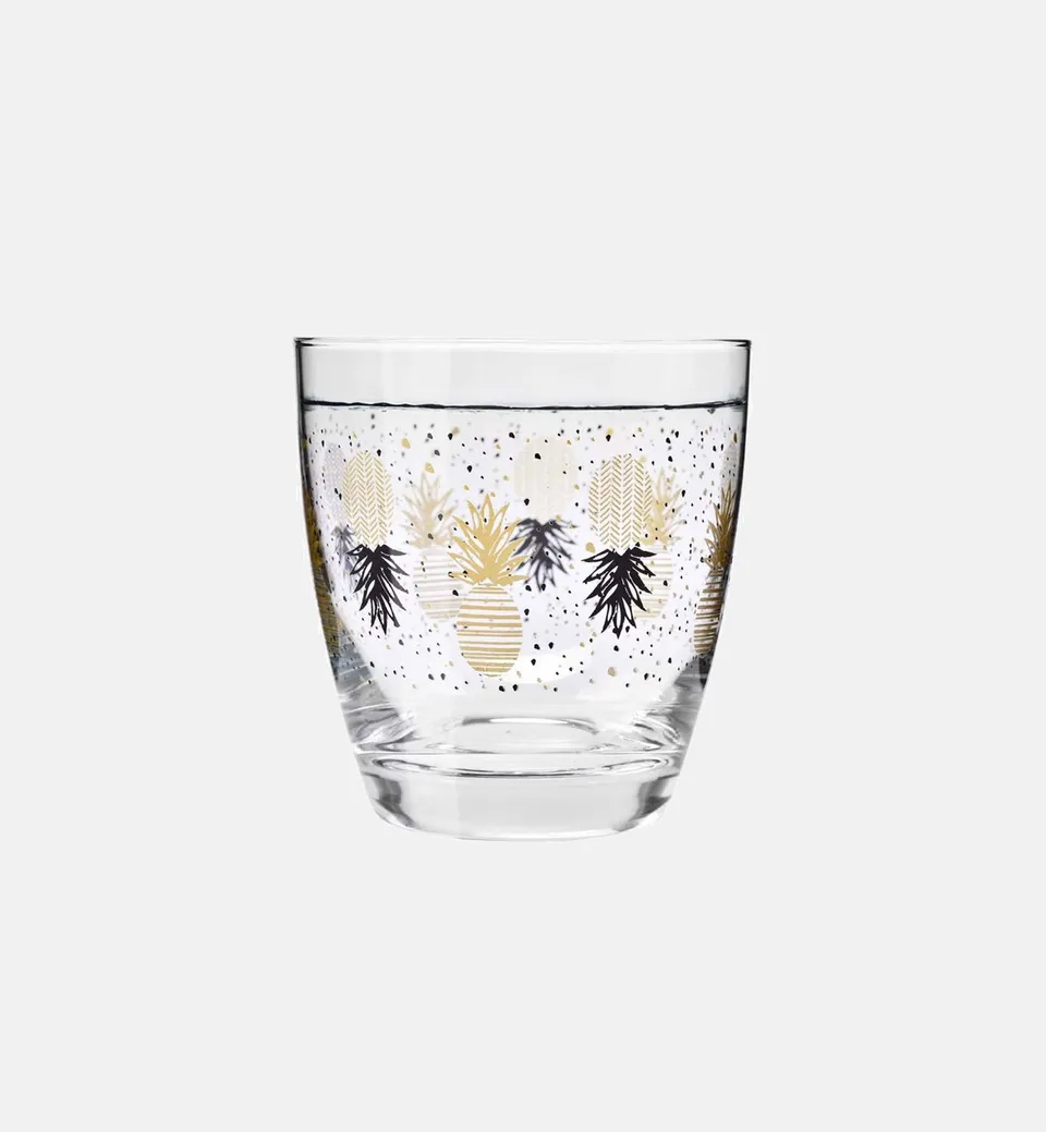 krosno-pineapples-tumbler-verre-370-ml-ananas-noir-dor image 1