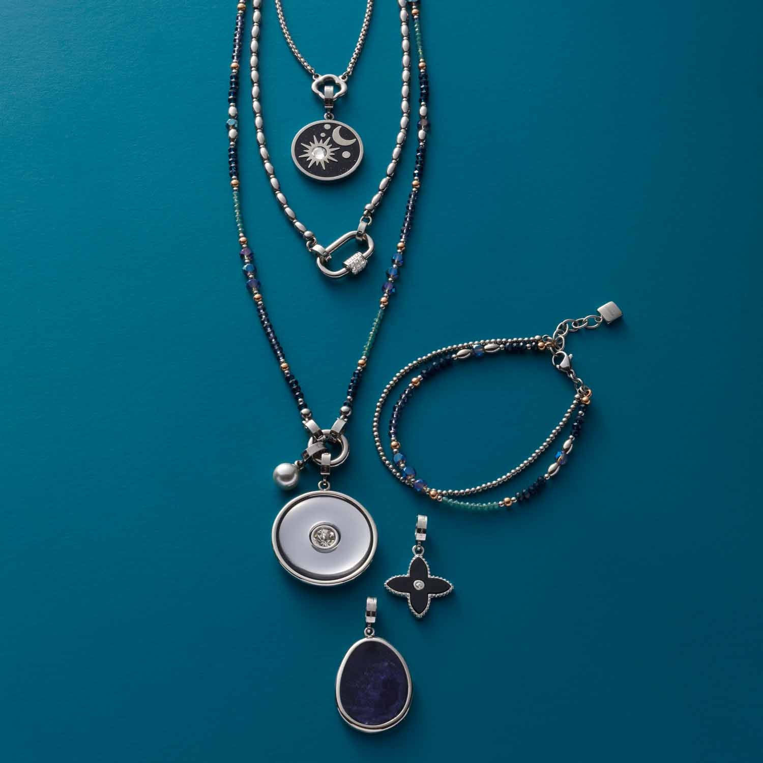 leonardo-natalina-collier-perles-bleues-80-cm-clip-mix image 4
