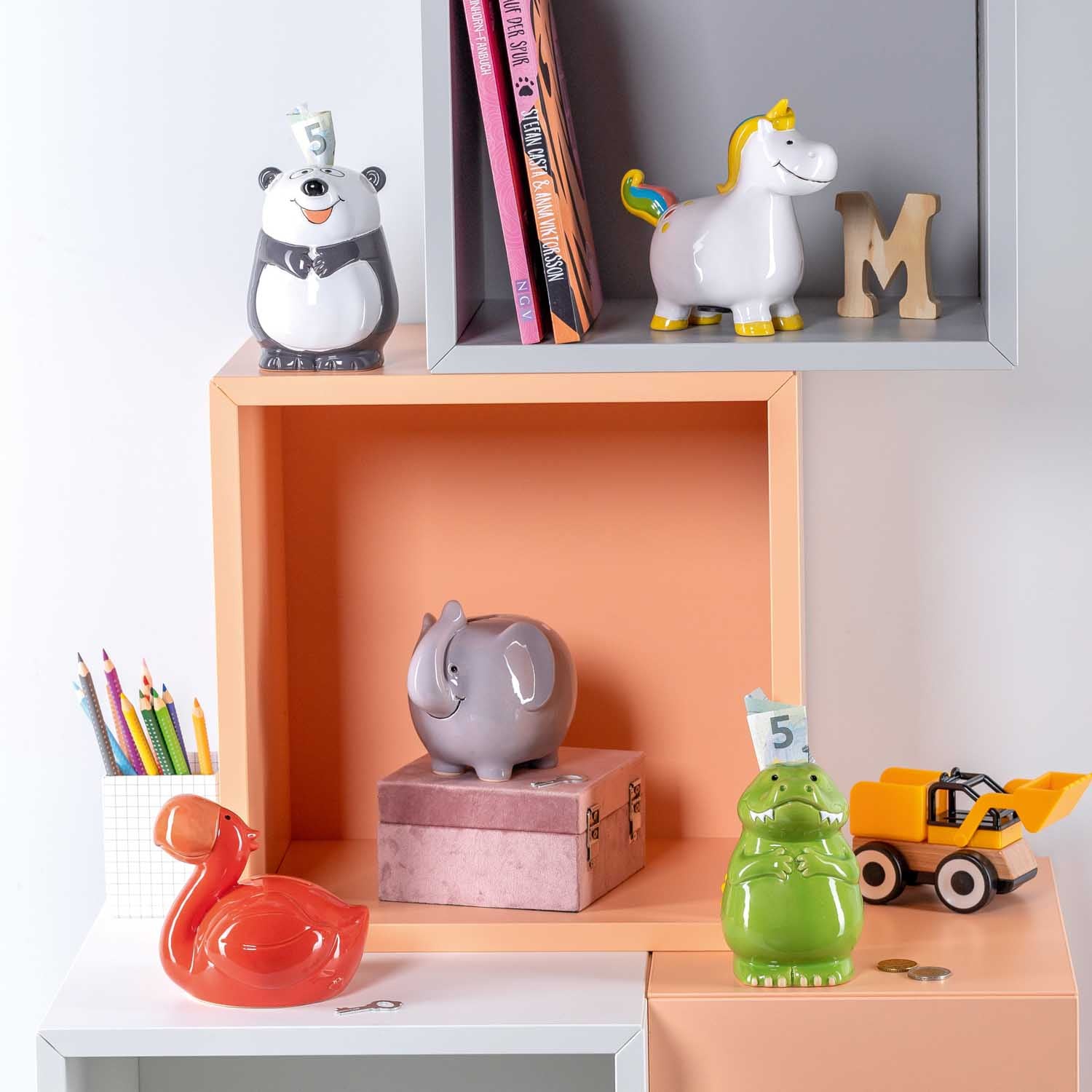 leonardo-bambini-tirelire-panda-12-cm-verre-multicolore image 5
