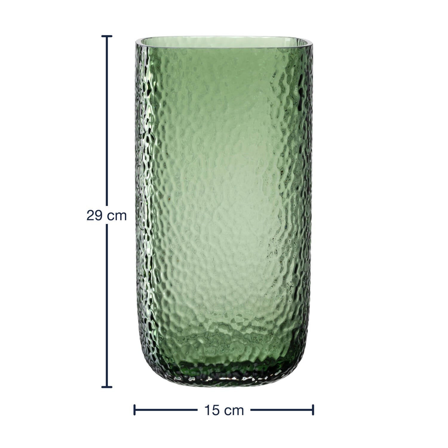 leonardo-martello-vase-verre-29-cm-vert image 2