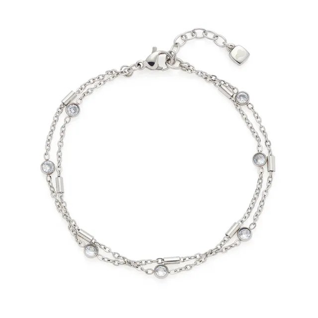 leonardo-francis-ciao-bracelet-argent-double-cha-ne image 1