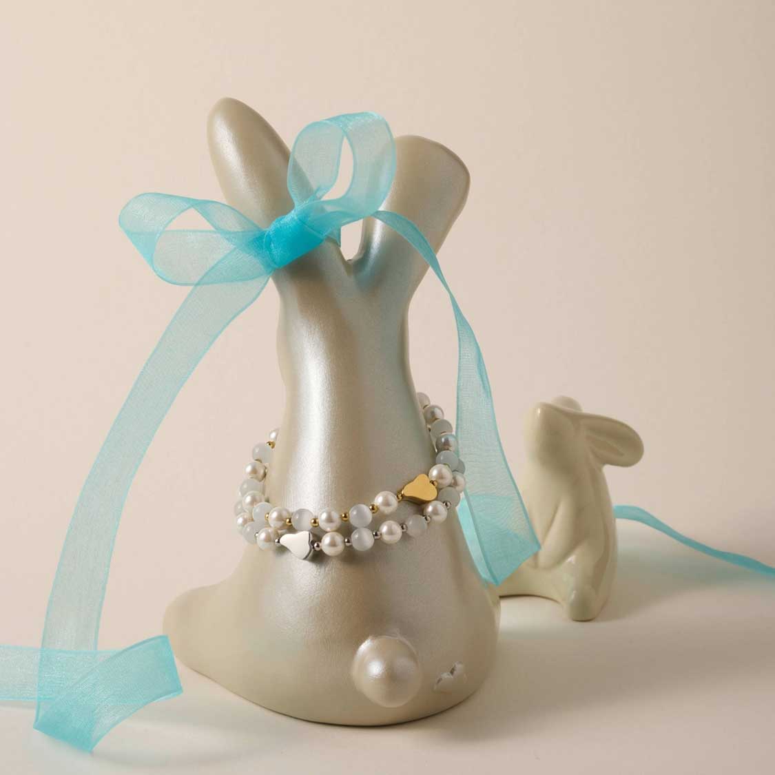 leonardo-selena-bracelet-lastique-argent-perles-blanches image 5