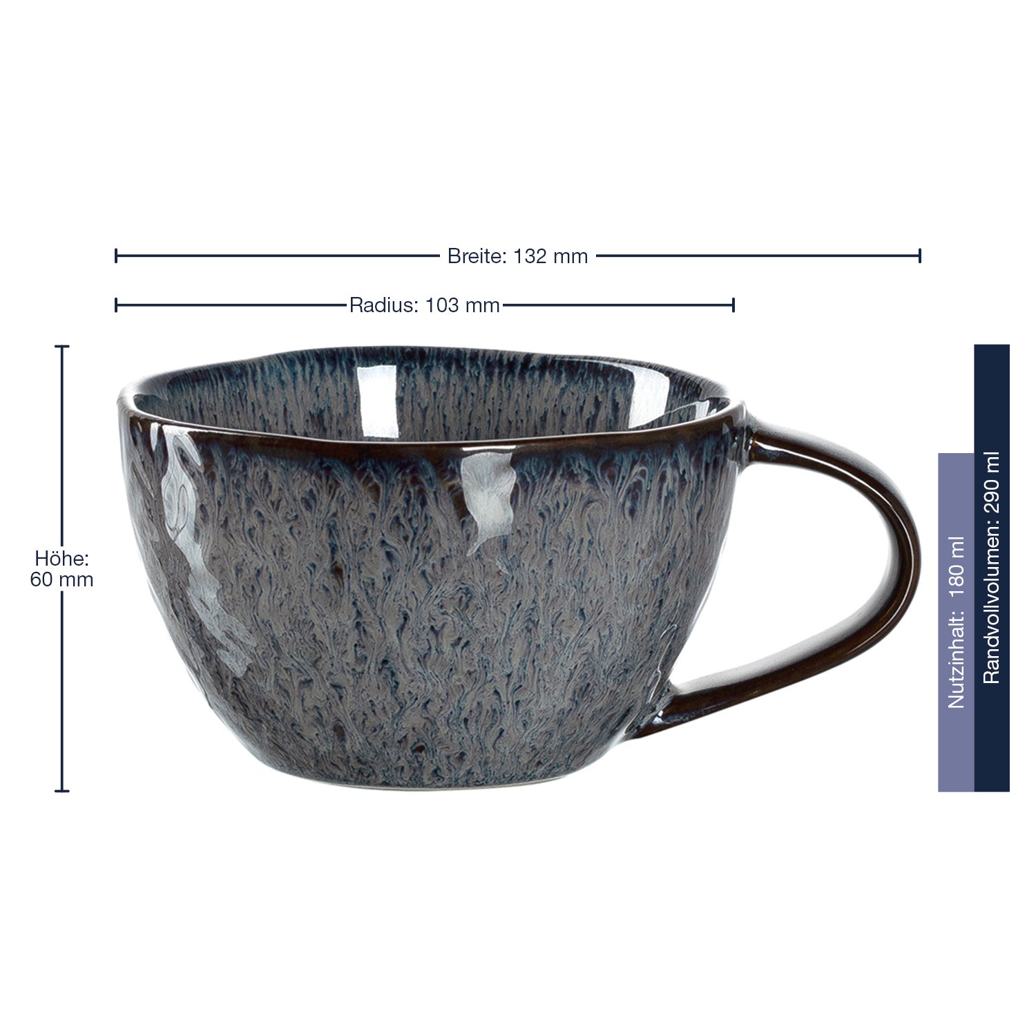 leonardo-matera-tasse-en-c-ramique-anthracite-290-ml-lot-de-4 image 2