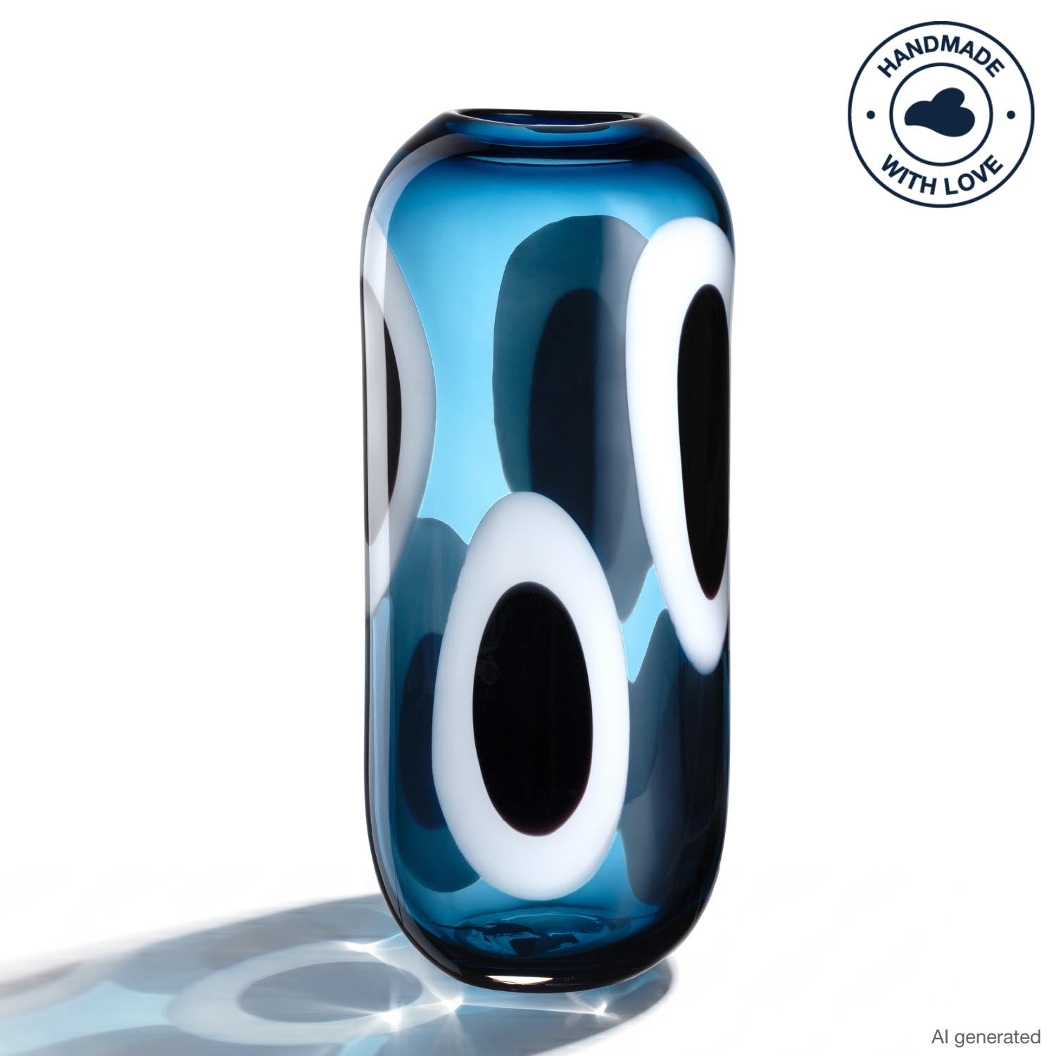 leonardo-occhi-blu-vase-verre-bleu-36-cm-fait-main image 1