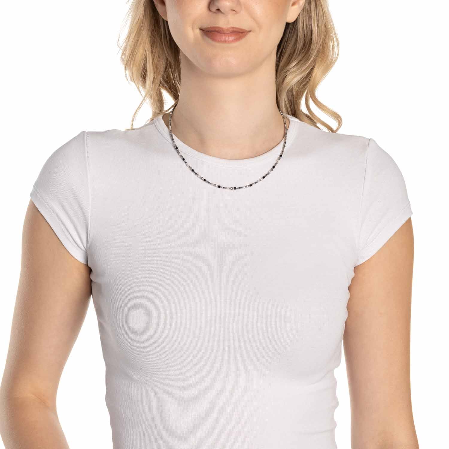 leonardo-lizo-collier-perles-noir-blanc-42-cm image 4