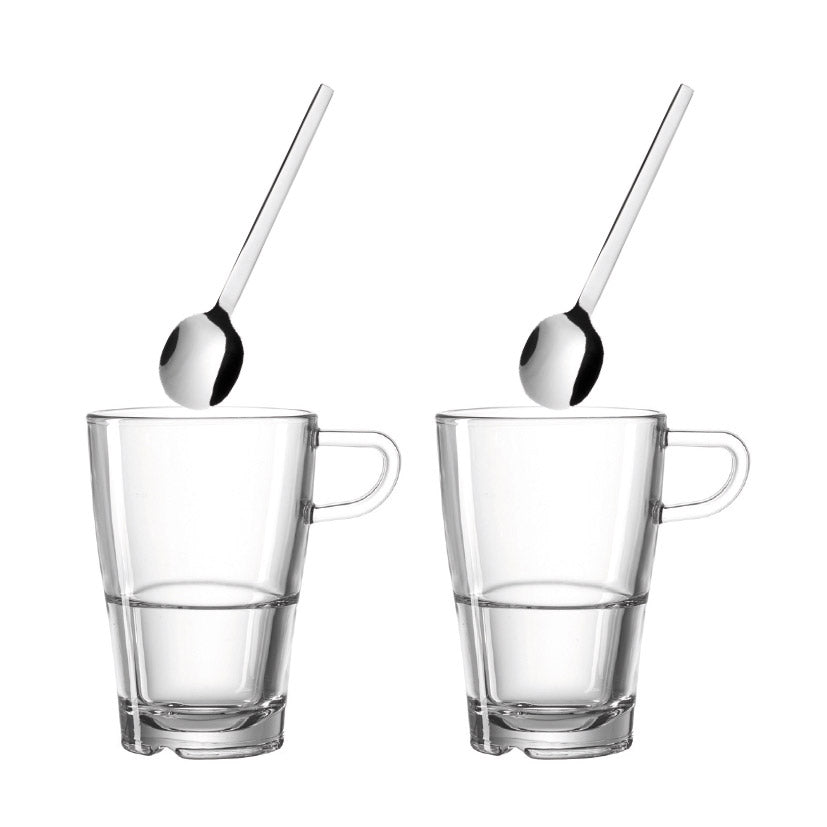 leonardo-senso-tasse-latte-350-ml-coffret-4-avec-cuill-res image 1