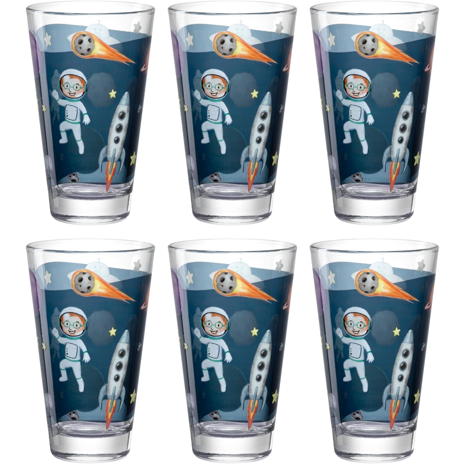 leonardo-bambini-avventura-verre-enfant-espace-300-ml-lot-6 image 1