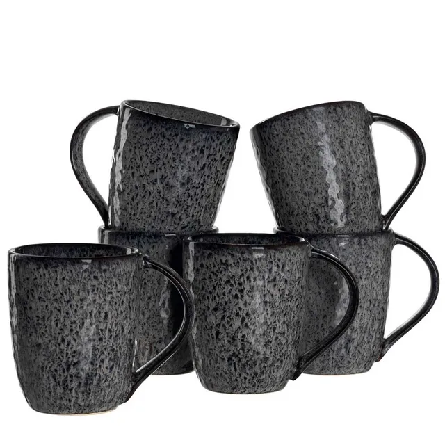 leonardo-matera-tasse-c-ramique-anthracite-430-ml-lot-6 image 1