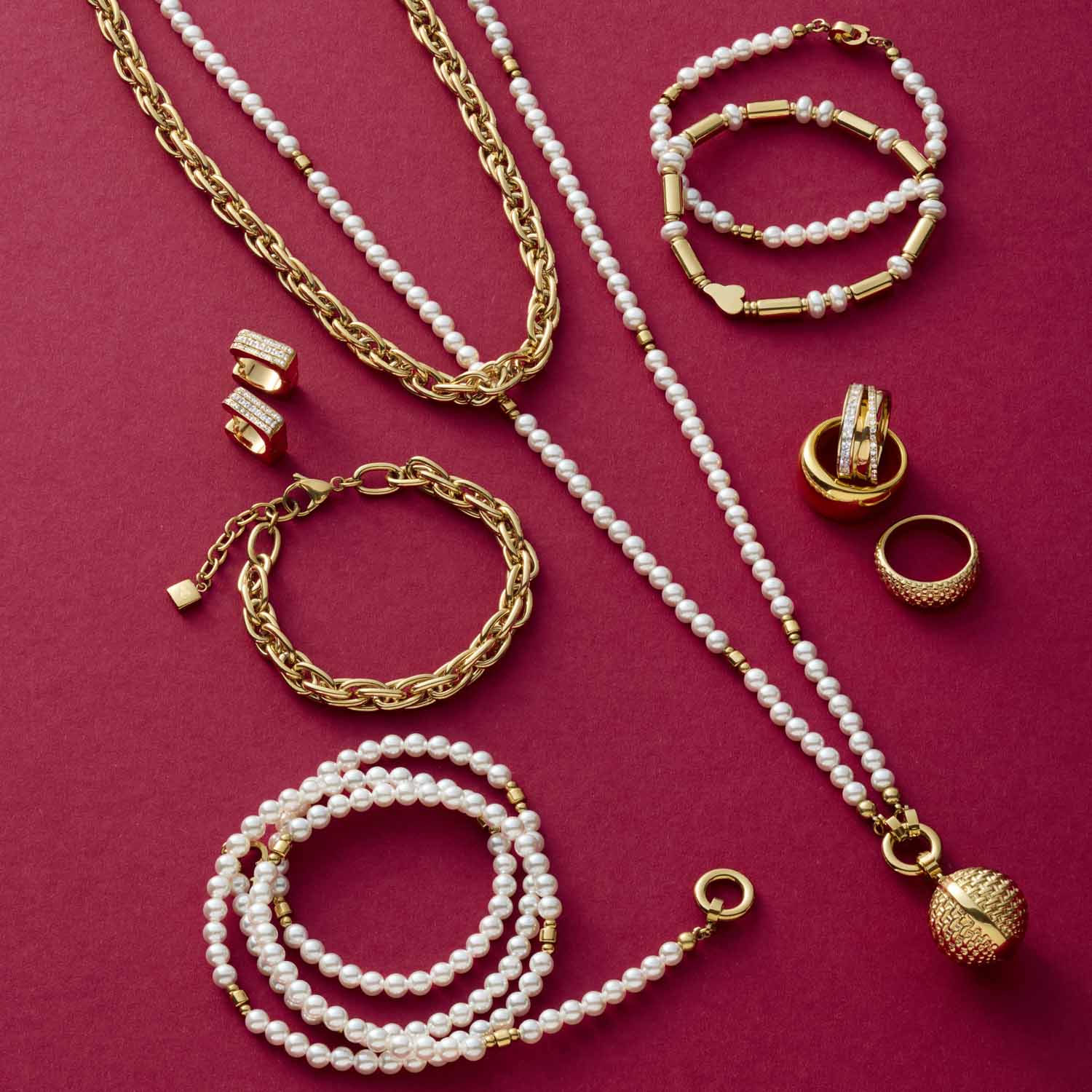 leonardo-christa-clip-mix-bracelet-dor-perles-blanches image 7