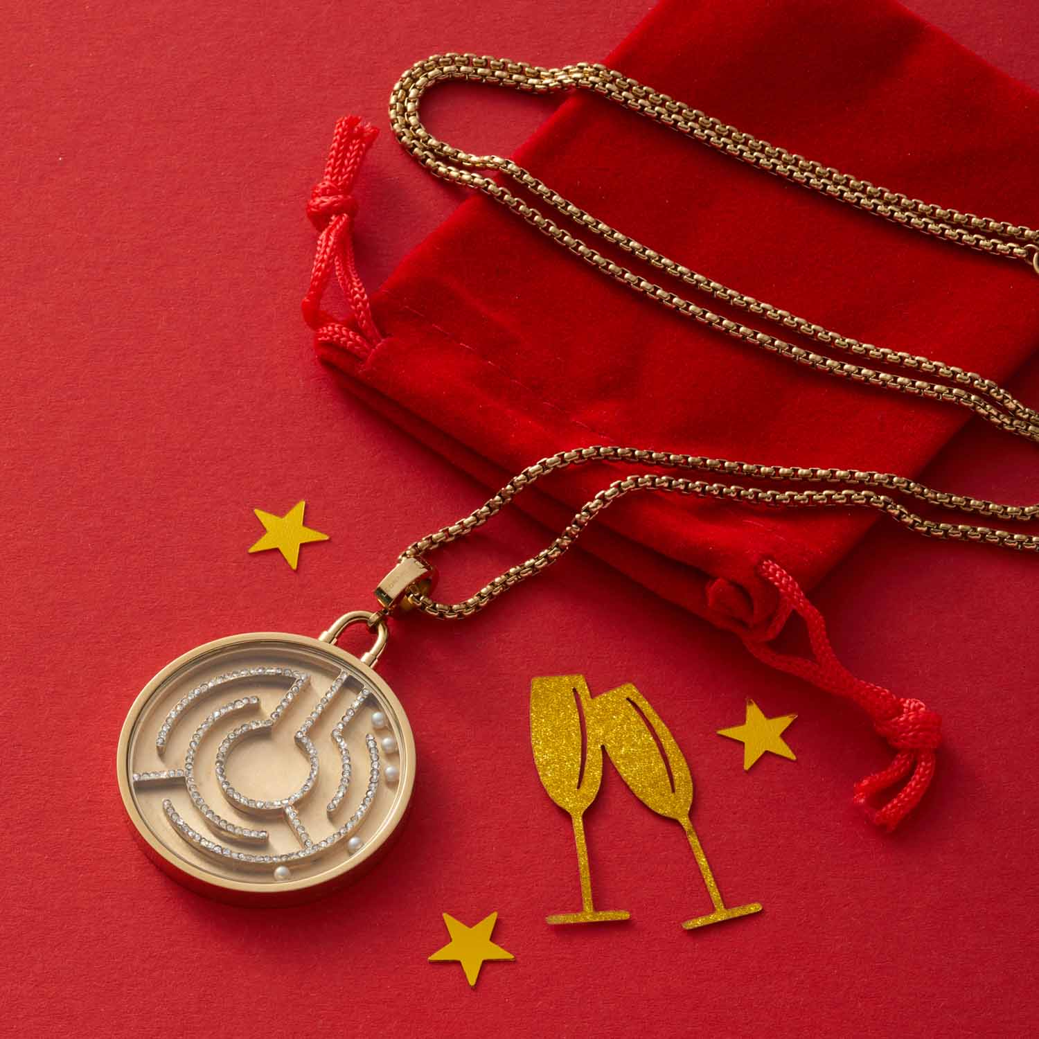 leonardo-joy-collier-long-dor-pendentif-labyrinthe-80-cm image 5