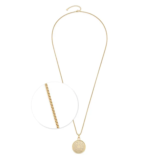 leonardo-joy-collier-long-dor-pendentif-labyrinthe-80-cm image 1
