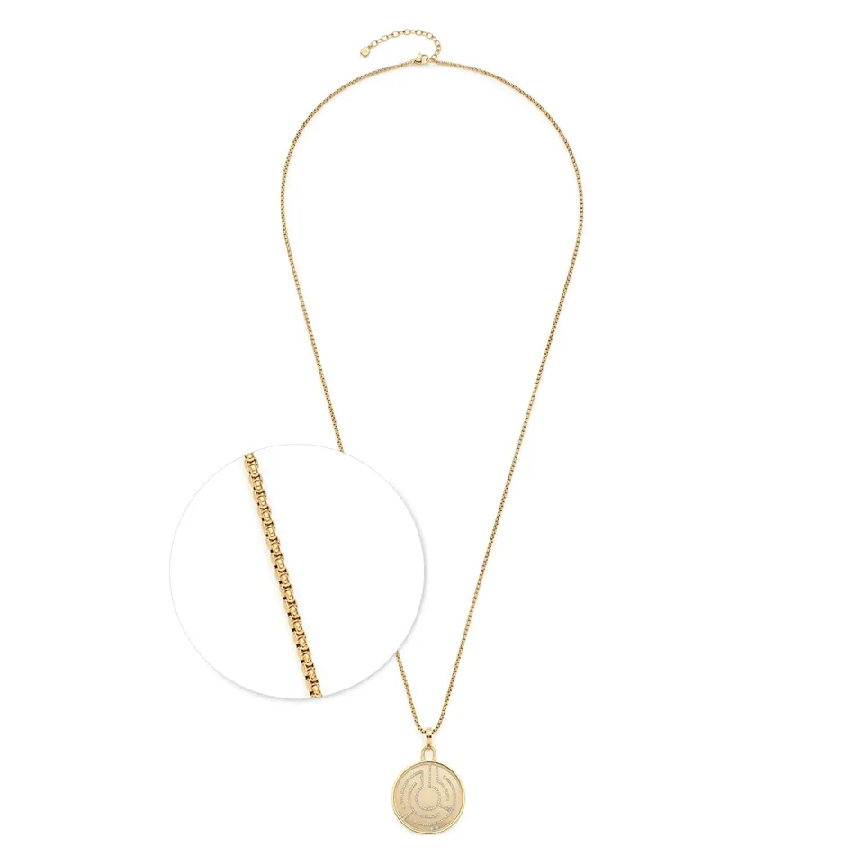 leonardo-joy-collier-long-dor-pendentif-labyrinthe-80-cm image 1