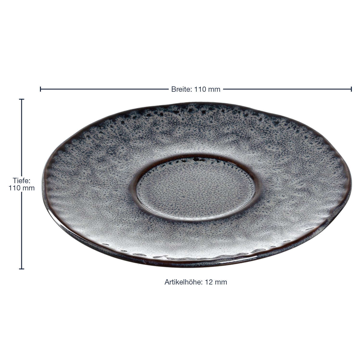 leonardo-matera-soucoupe-c-ramique-11-cm-anthracite-lot-de-4 image 2