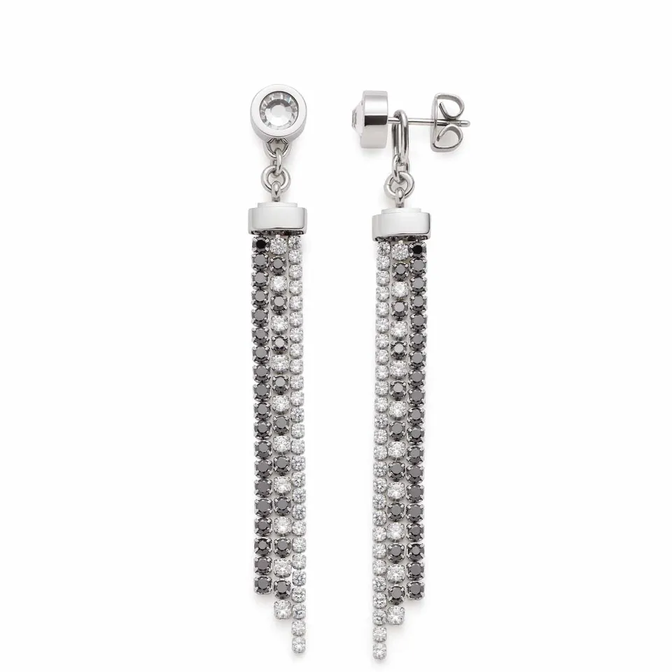 leonardo-atura-clous-d-oreilles-solitaire-zirconia-noir-argent image 1