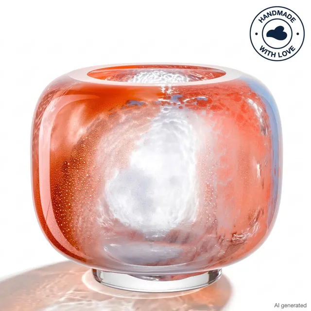 leonardo-cipria-due-vase-verre-20-cm-orange-bleu image 1