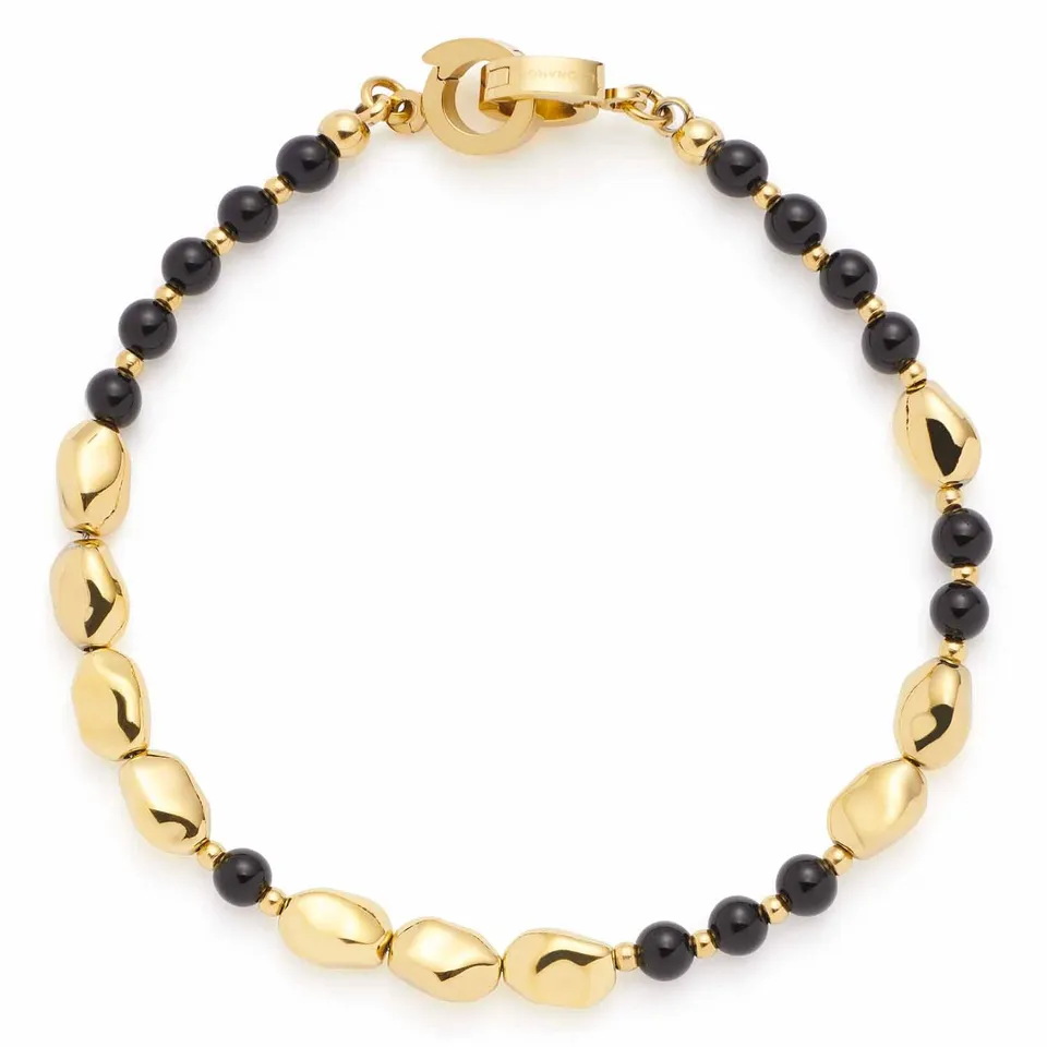 leonardo-clip-mix-dorina-bracelet-dor-perles-noires image 1