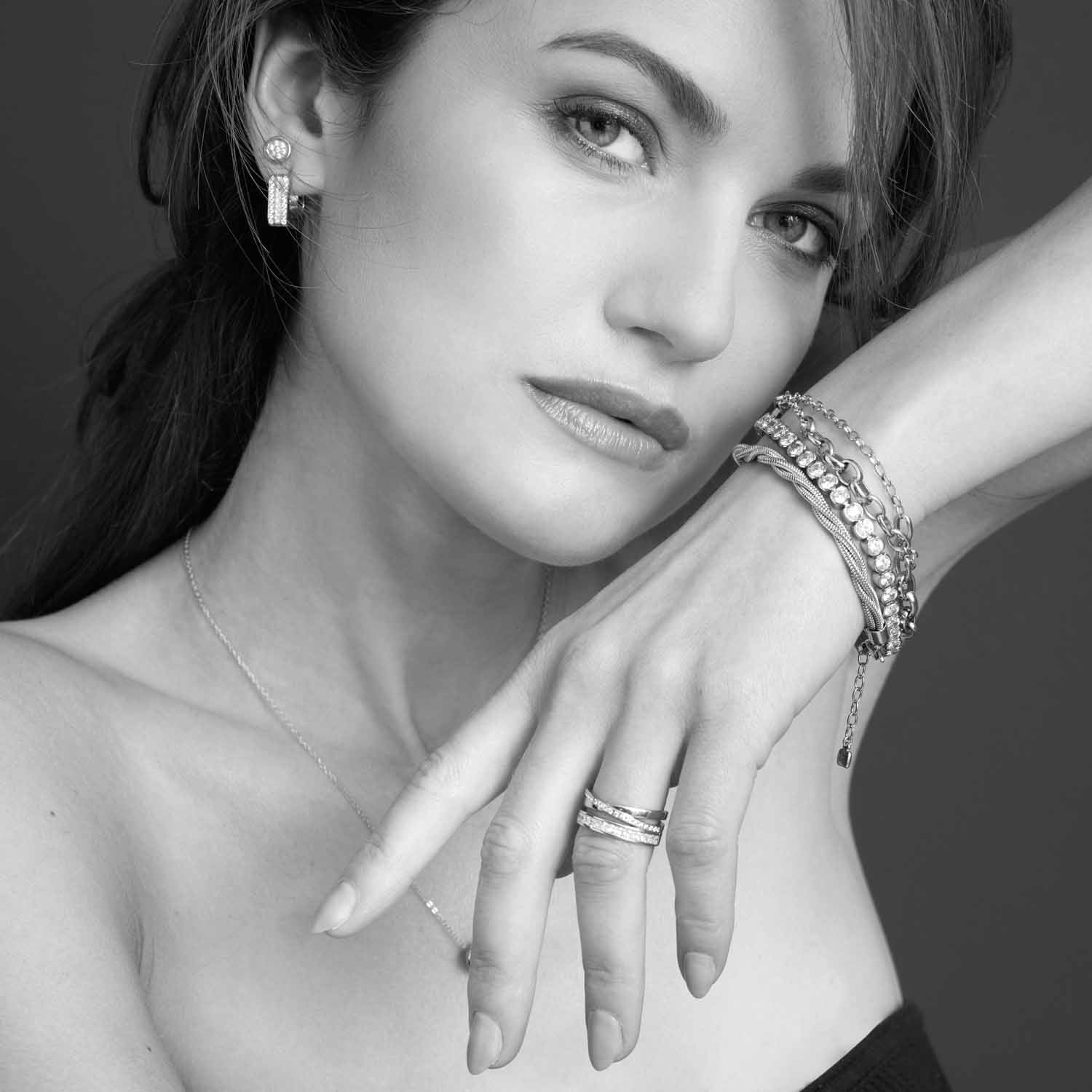 leonardo-suzanne-clip-mix-bracelet-argent-double image 2